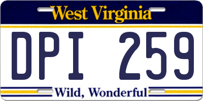 WV license plate DPI259