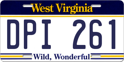 WV license plate DPI261