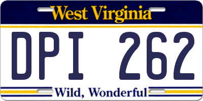 WV license plate DPI262