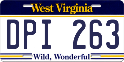WV license plate DPI263