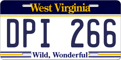 WV license plate DPI266
