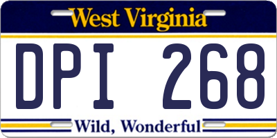 WV license plate DPI268