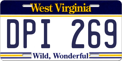 WV license plate DPI269