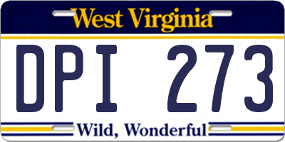 WV license plate DPI273