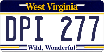 WV license plate DPI277