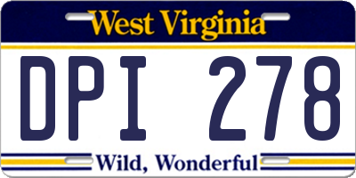 WV license plate DPI278