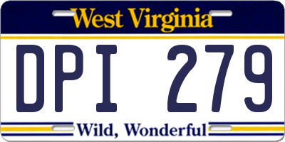 WV license plate DPI279