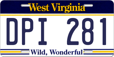WV license plate DPI281