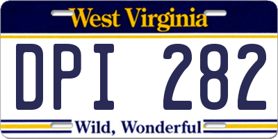 WV license plate DPI282