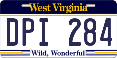 WV license plate DPI284