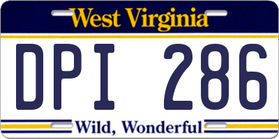 WV license plate DPI286
