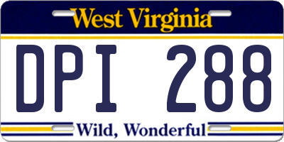 WV license plate DPI288