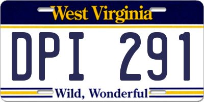 WV license plate DPI291