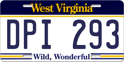 WV license plate DPI293