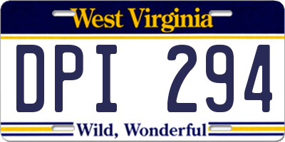 WV license plate DPI294