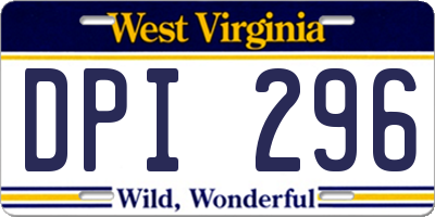 WV license plate DPI296