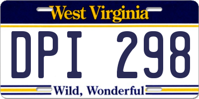 WV license plate DPI298