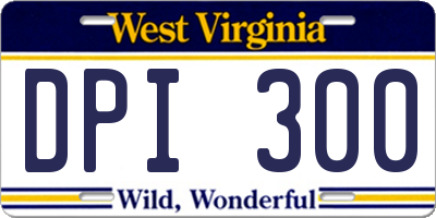 WV license plate DPI300