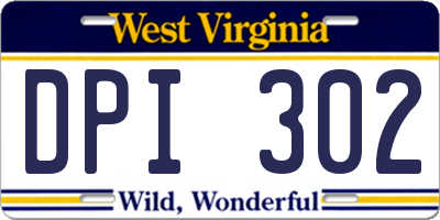 WV license plate DPI302