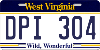 WV license plate DPI304