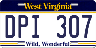 WV license plate DPI307