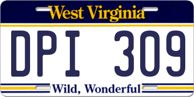 WV license plate DPI309
