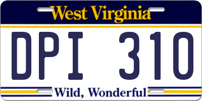 WV license plate DPI310