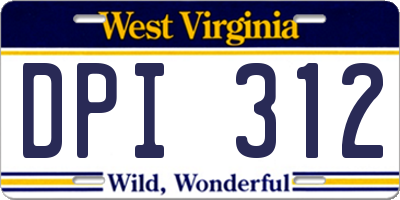 WV license plate DPI312