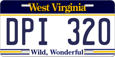 WV license plate DPI320