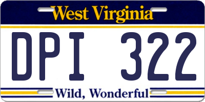 WV license plate DPI322