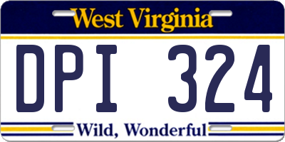 WV license plate DPI324