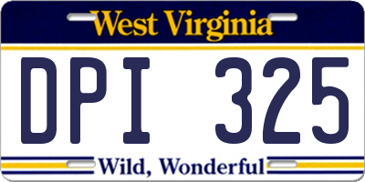 WV license plate DPI325