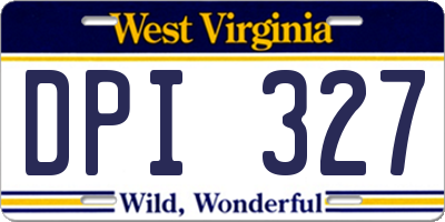 WV license plate DPI327