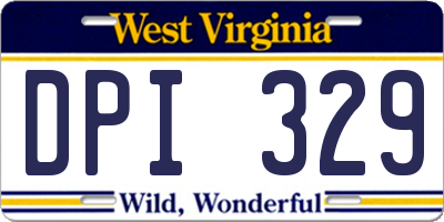 WV license plate DPI329