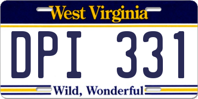 WV license plate DPI331