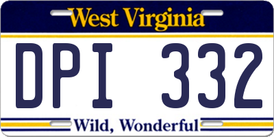 WV license plate DPI332
