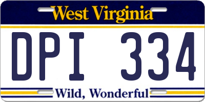 WV license plate DPI334