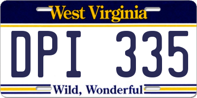 WV license plate DPI335