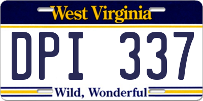 WV license plate DPI337