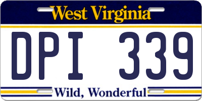 WV license plate DPI339