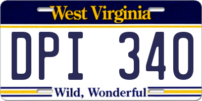 WV license plate DPI340