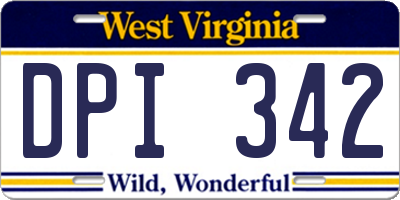 WV license plate DPI342