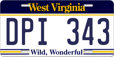 WV license plate DPI343