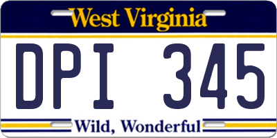 WV license plate DPI345