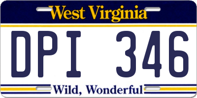 WV license plate DPI346
