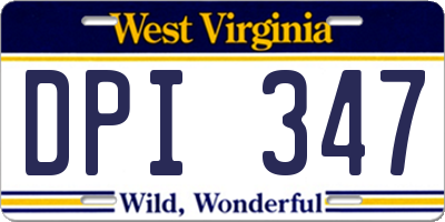 WV license plate DPI347