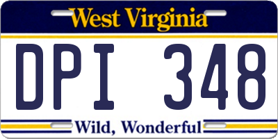 WV license plate DPI348