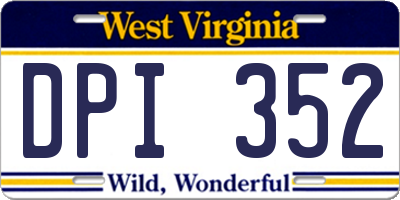 WV license plate DPI352