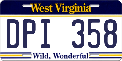WV license plate DPI358