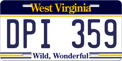 WV license plate DPI359